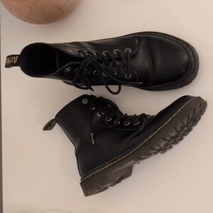 dr. martens luana black leather combat boots
